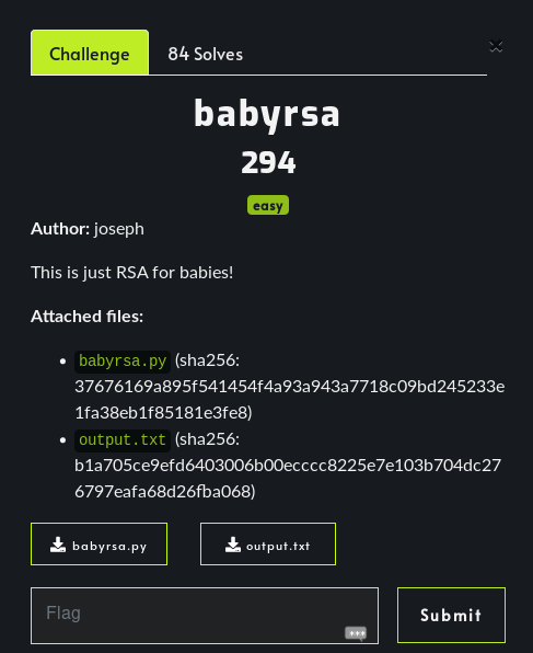 BabyRSA